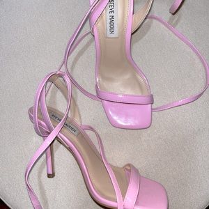 Steve Madden | Strapped Heels | Uplift Natural Leather Baby Pink Heels